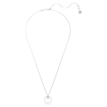 Constella pendant, Pavé, Round cut, White, Rhodium plated - Swarovski, 5692261