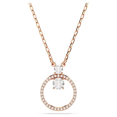 Constella pendant, Pavé, Round cut, White, Rose gold-tone plated - Swarovski, 5692266