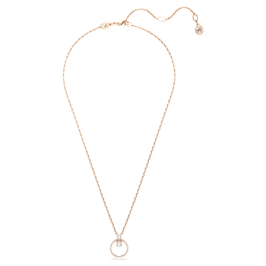 Constella pendant, Pavé, Round cut, White, Rose gold-tone plated - Swarovski, 5692266