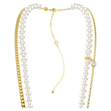 Chaîne de corps Idyllia, Perle de cristal, blanche, Placage de ton or - Swarovski, 5692401