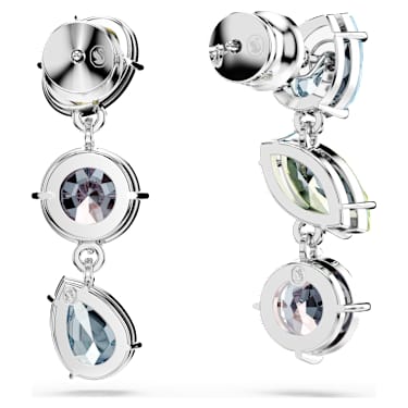 Gema Drop-Ohrhänger, Asymmetrisches Design, Verschiedene Schliffe, Mehrfarbig, Rhodiniert - Swarovski, 5692406