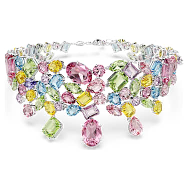Gema 초커 네크리스, 믹스 컷, 멀티컬러, 로듐 플래팅 - Swarovski, 5692418