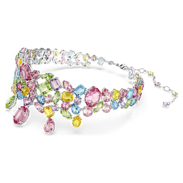 Gema 초커 네크리스, 믹스 컷, 멀티컬러, 로듐 플래팅 - Swarovski, 5692418