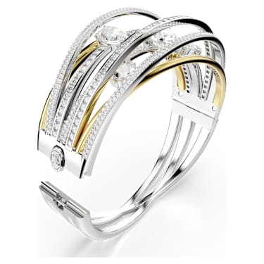 Hyperbola Armreif, Verschiedene Schliffe, Weiß, Metallmix - Swarovski, 5692423