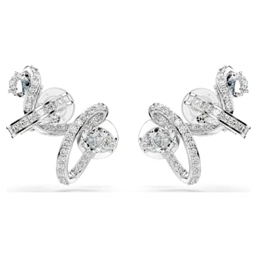 Hyperbola 이어링 커프, 믹스 컷, 화이트, 로듐 플래팅 - Swarovski, 5692424