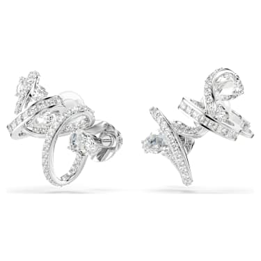 Hyperbola 이어링 커프, 믹스 컷, 화이트, 로듐 플래팅 - Swarovski, 5692424