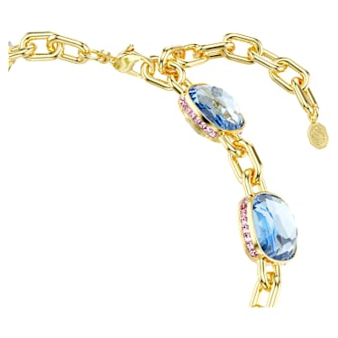 Chroma Tennis Halskette, Kissenschliff, Mehrfarbig, Goldlegierungsschicht - Swarovski, 5692482