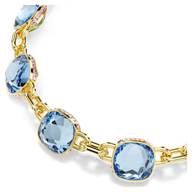 Chroma Tennis Halskette, Kissenschliff, Mehrfarbig, Goldlegierungsschicht - Swarovski, 5692482