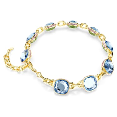 Chroma Tennis Halskette, Kissenschliff, Mehrfarbig, Goldlegierungsschicht - Swarovski, 5692482