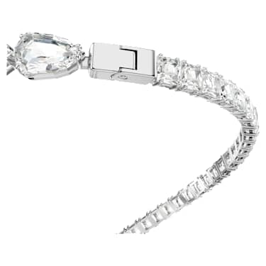 Matrix 開口項鏈, 混合式切割, 白色, 鍍白金色 - Swarovski, 5692517