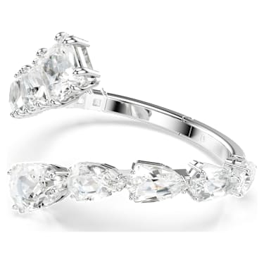 Matrix bangle, Mixed cuts, White, Rhodium plated - Swarovski, 5692519