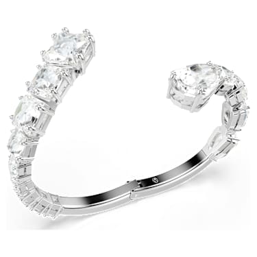 Matrix 뱅글, 믹스 컷, 화이트, 로듐 플래팅 - Swarovski, 5692519