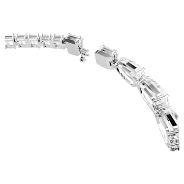 Matrix necklace, Mixed cuts, White, Rhodium plated - Swarovski, 5692521