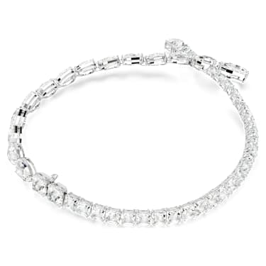 Matrix necklace, Mixed cuts, White, Rhodium plated - Swarovski, 5692521