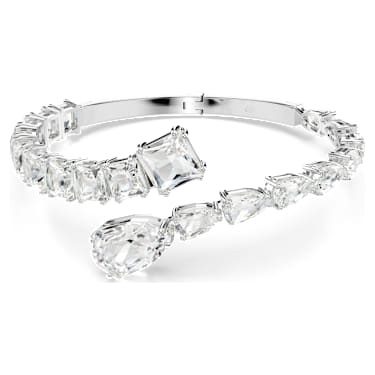 Manchette Matrix, Tailles variées, Blanc, Métal rhodié - Swarovski, 5692527