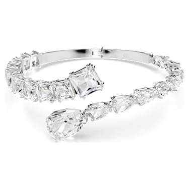 Manchette Matrix, Tailles variées, Blanc, Métal rhodié - Swarovski, 5692527