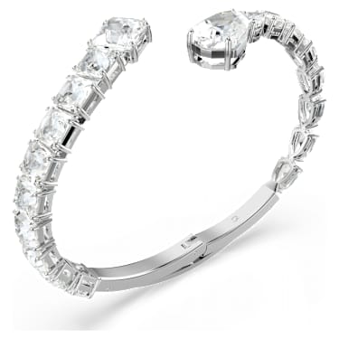 Manchette Matrix, Tailles variées, Blanc, Métal rhodié - Swarovski, 5692527