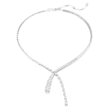 Collier en Y Matrix, Tailles variées, Blanc, Métal rhodié - Swarovski, 5692533
