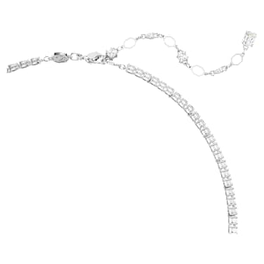 Matrix Y necklace, Mixed cuts, White, Rhodium plated - Swarovski, 5692533