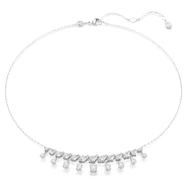 Idyllia 項鏈, 混合式切割, 雪花, 白色, 鍍白金色 - Swarovski, 5692637