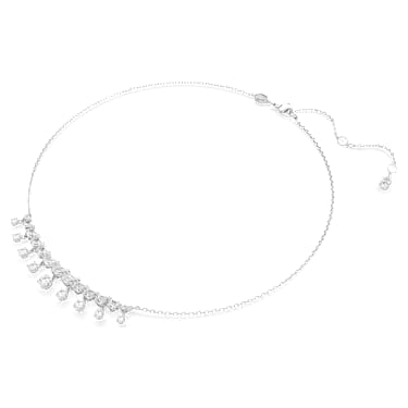 Idyllia 項鏈, 混合式切割, 雪花, 白色, 鍍白金色 - Swarovski, 5692637