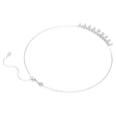 Idyllia 項鏈, 混合式切割, 雪花, 白色, 鍍白金色 - Swarovski, 5692637