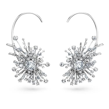 Galaxy earrings, Lab-grown diamonds 14.67 ct tw, Mixed cuts, 18K white gold - Swarovski, 5692690