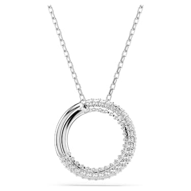 Dextera Anhänger, Pavé, Weiß, Rhodiniert - Swarovski, 5692737