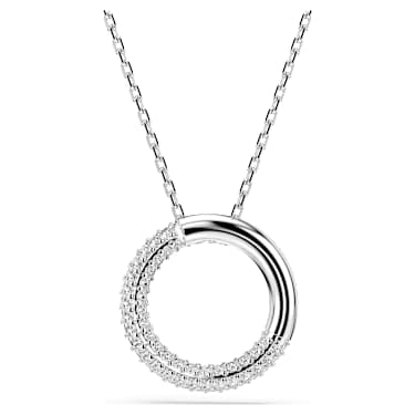 Dextera 펜던트, 파베, 화이트, 로듐 플래팅 - Swarovski, 5692737