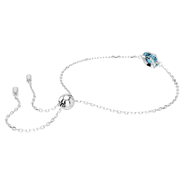 Braccialetto Birthstone, Taglio squadrato, Dicembre, Blu, Placcato rodio - Swarovski, 5692880