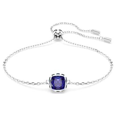 Birthstone 手链, 方形切割, 九月, 蓝色, 镀铑 - Swarovski, 5692881