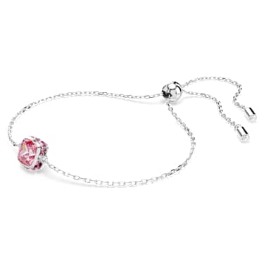 Bracelet Birthstone, Taille Carré, Octobre, Rose, Métal rhodié - Swarovski, 5692883