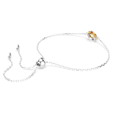 Birthstone สร้อยข้อมือ, เจียระไนทรงสี่เหลี่ยมจัตุรัส, พฤศจิกายน, เหลือง, เคลือบโรเดียม - Swarovski, 5692884