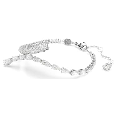 Matrix 브레이슬릿, 믹스 컷, 화이트, 로듐 플래팅 - Swarovski, 5693154
