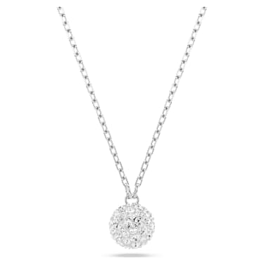 Dextera pendant, Round cut, Sphere, White, Rhodium plated - Swarovski, 5693206