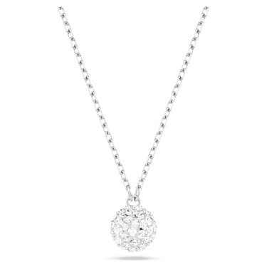 Dextera pendant, Round cut, Sphere, White, Rhodium plated - Swarovski, 5693206