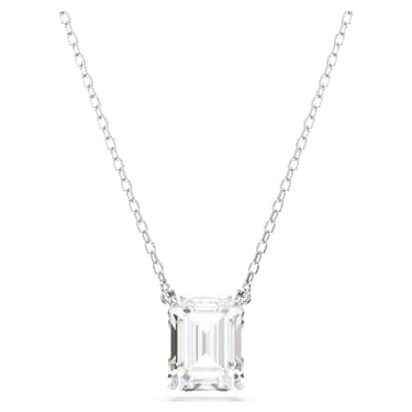 Stilla Anhänger, Oktagon-Schliff, Weiß, Rhodiniert - Swarovski, 5693405