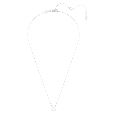 Colgante Stilla, Talla octogonal, Blanco, Baño de rodio - Swarovski, 5693405