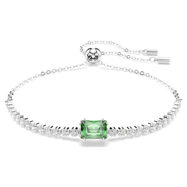 Matrix Tennis Armband, Verschiedene Schliffe, Grün, Rhodiniert - Swarovski, 5693411