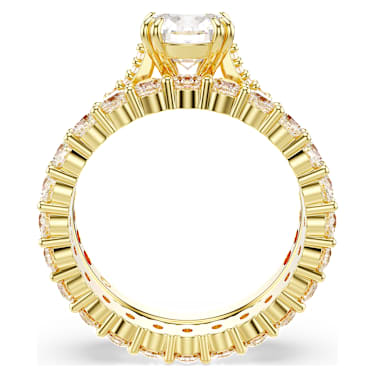 Stilla 링, 2개 세트, 라운드 컷, 화이트, 골드 톤 플래팅 - Swarovski, 5693506