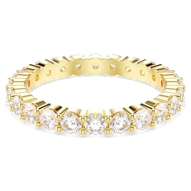 Stilla Ring, Set (2), Rundslipade, Vit, 18K guldfinish - Swarovski, 5693506