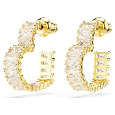 Matrix Kreolen, Baguette-Schliff, Herz, Klein, Weiß, Goldlegierungsschicht - Swarovski, 5693512