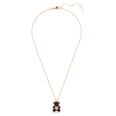 Pendente Teddy, Orsetto, Nero, Finitura oro rosa 18K - Swarovski, 5693623