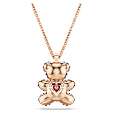 Teddy pendant, Teddy, Black, 18K rose gold finish - Swarovski, 5693623