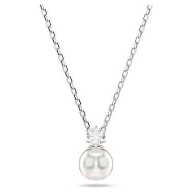 Matrix pendant, Crystal pearl, Round cut, White, Rhodium plated - Swarovski, 5693897
