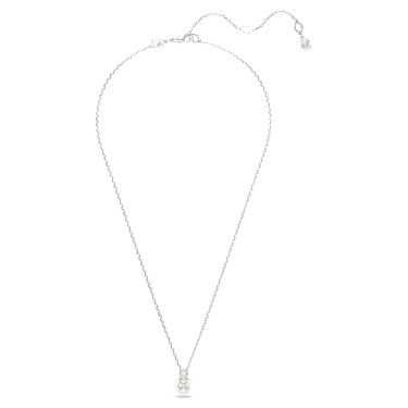 Matrix 펜던트, 크리스털 펄, 라운드 컷, 화이트, 로듐 플래팅 - Swarovski, 5693897
