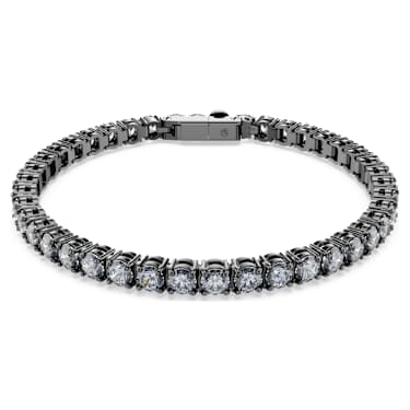 Bracelet Tennis Matrix, Taille ronde, Gris, Métal plaqué ruthénium - Swarovski, 5693927