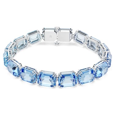 Millenia Tennis bracelet, Octagon cut, Colour gradient, Blue, Rhodium plated - Swarovski, 5694135