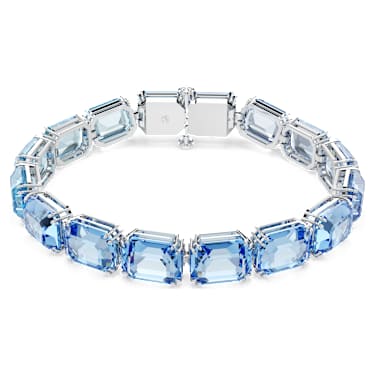 Millenia Tennis bracelet, Octagon cut, Color gradient, Blue, Rhodium plated - Swarovski, 5694135