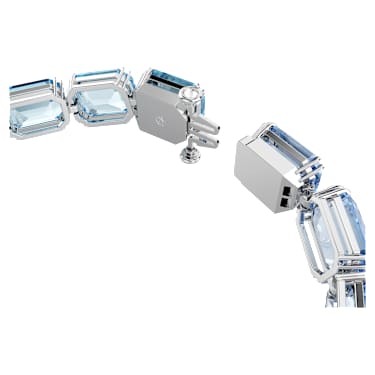 Millenia Tennis bracelet, Octagon cut, Color gradient, Blue, Rhodium plated - Swarovski, 5694135